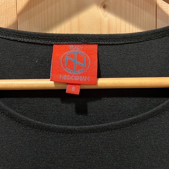 Tracy Negoshian Black Dress with Leopard Cheetah Size Small - Picture 4 of 7